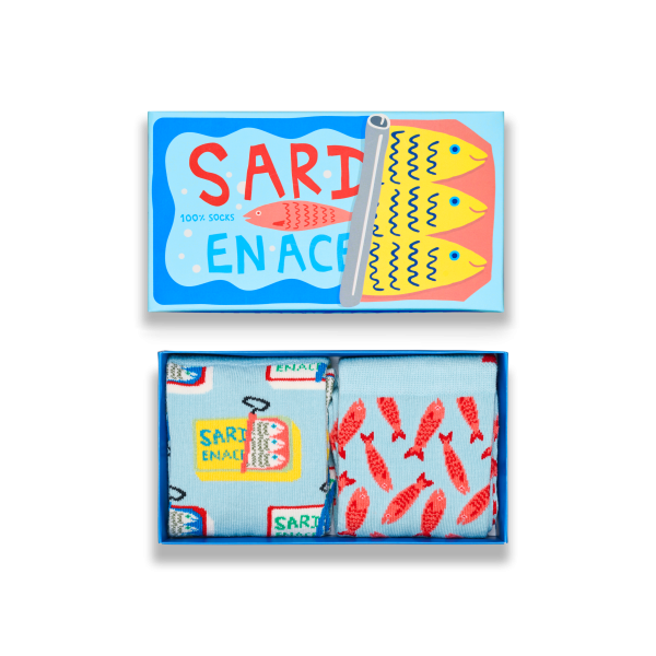 2-pack sardines socks gift box