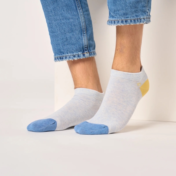 mottled sky blue plein low socks