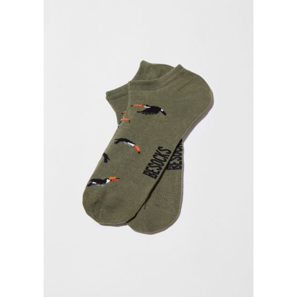 BeToucan military green ankle socks