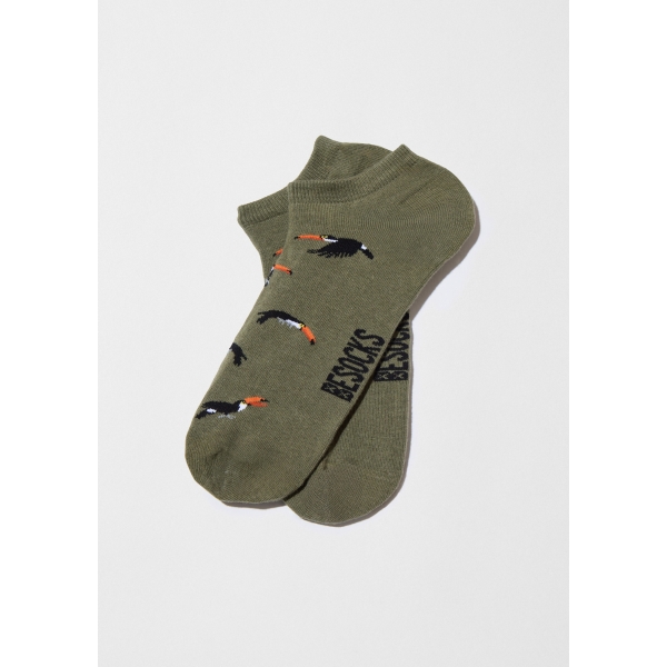 BeToucan military green ankle socks
