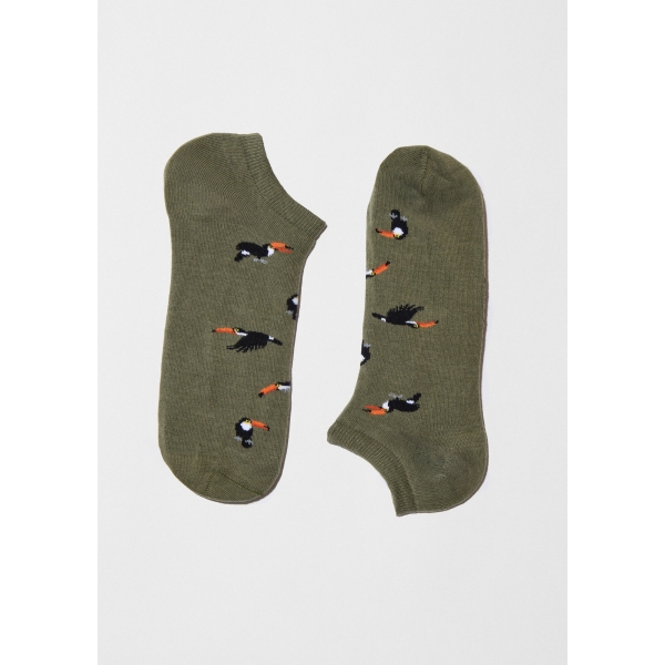 BeToucan military green ankle socks