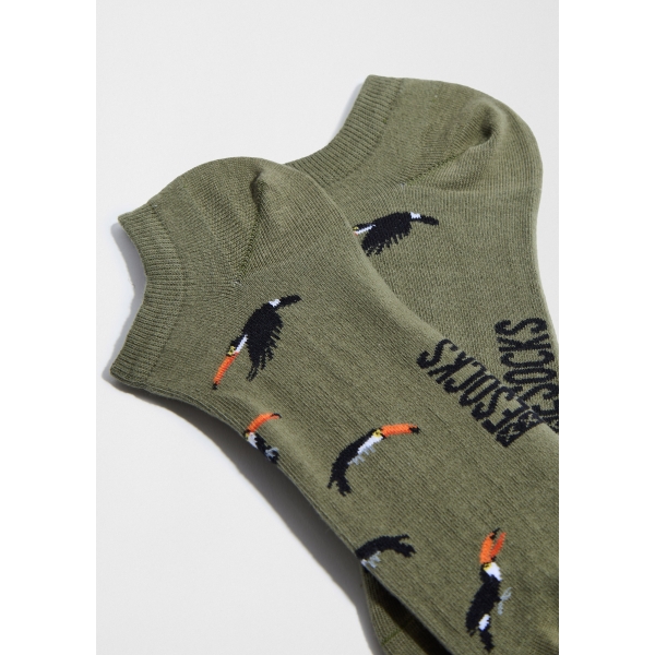 BeToucan military green ankle socks