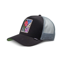 trucker cap flowers black