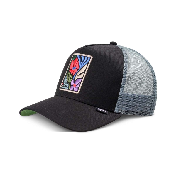 trucker cap flowers black