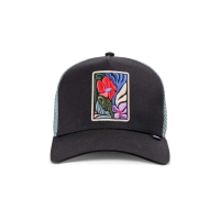 trucker cap flowers black