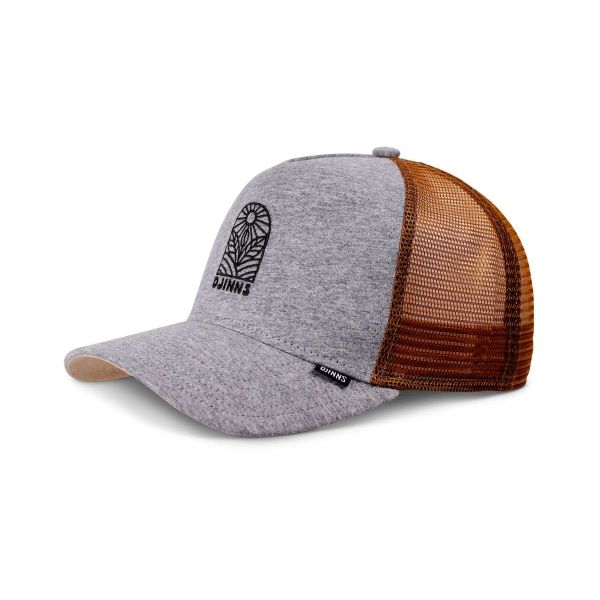 trucker cap leaf sun grey