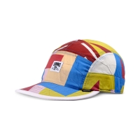 5-panel soft flat cap geometric bright