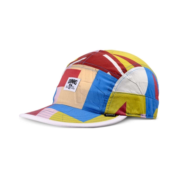 5-panel soft flat cap geometric bright