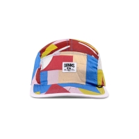 5-panel soft flat cap geometric bright