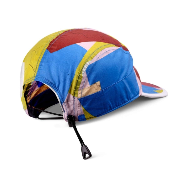 5-panel soft flat cap geometric bright
