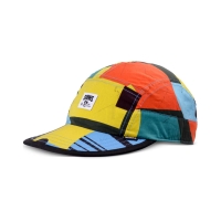 5-panel soft flat cap geometric dark