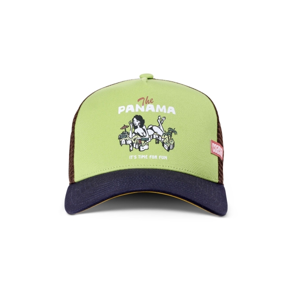trucker cap the panama green/navy/brown