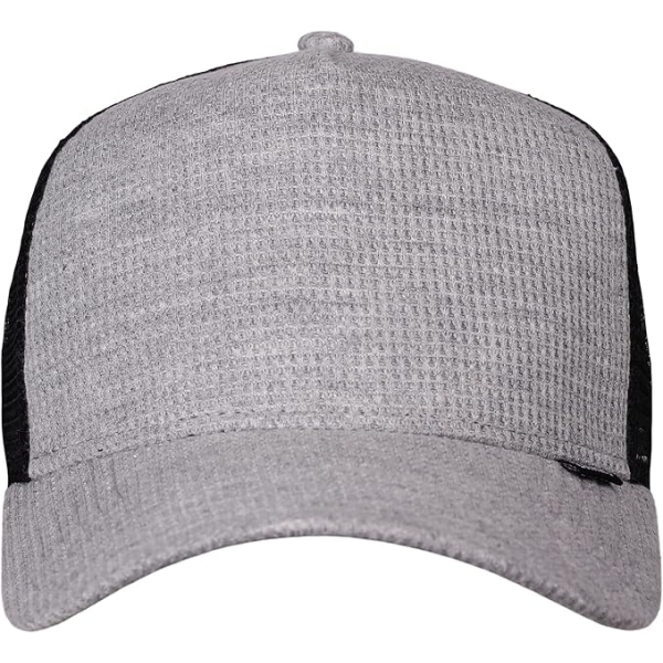 trucker cap waffle jersey heather grey