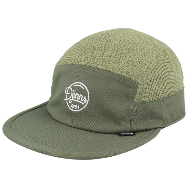 5-panel soft flat cap summer knit olive