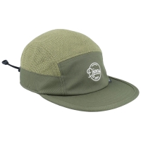 5-panel soft flat cap summer knit olive