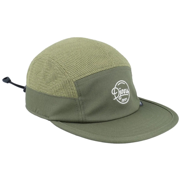 5-panel soft flat cap summer knit olive