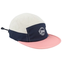 5-panel soft flat cap summer knit navy/khaki/rose